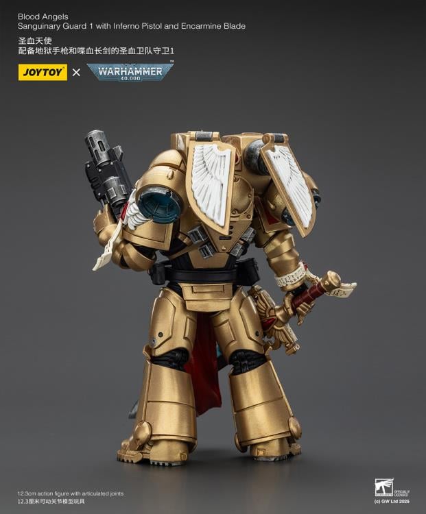 Warhammer 40K Blood Angels Sanguinary Guard 1 with Inferno Pistol and Encarmine Blade 1/18 Scale Action Figure Gallery Image 7