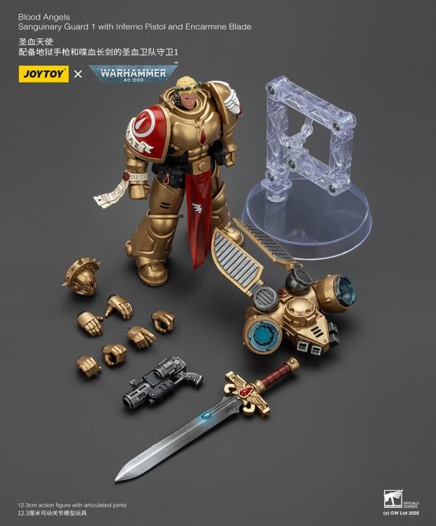 Warhammer 40K Blood Angels Sanguinary Guard 1 with Inferno Pistol and Encarmine Blade 1/18 Scale Action Figure Gallery Image 9