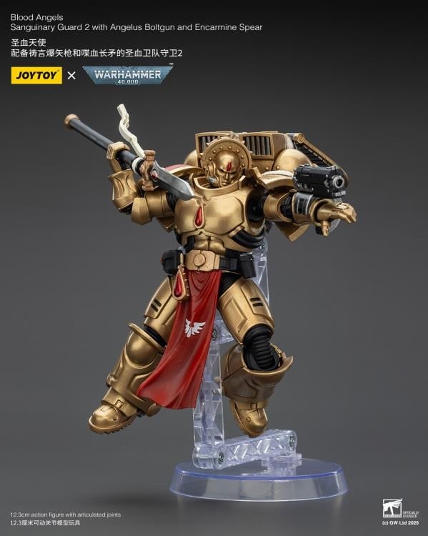 Warhammer 40K Blood Angels Sanguinary Guard 2 with Angelus Boltgun and Encarmine Spear 1/18 Scale Action Figure Gallery Image 8