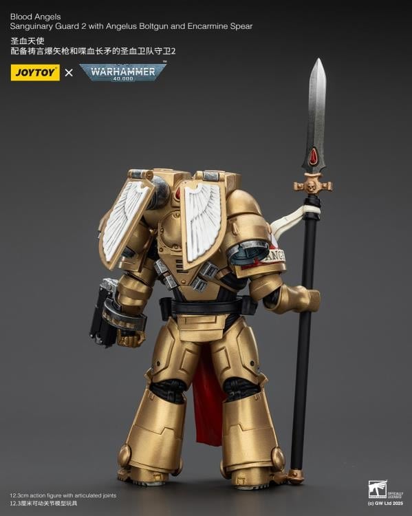 Warhammer 40K Blood Angels Sanguinary Guard 2 with Angelus Boltgun and Encarmine Spear 1/18 Scale Action Figure Gallery Image 5