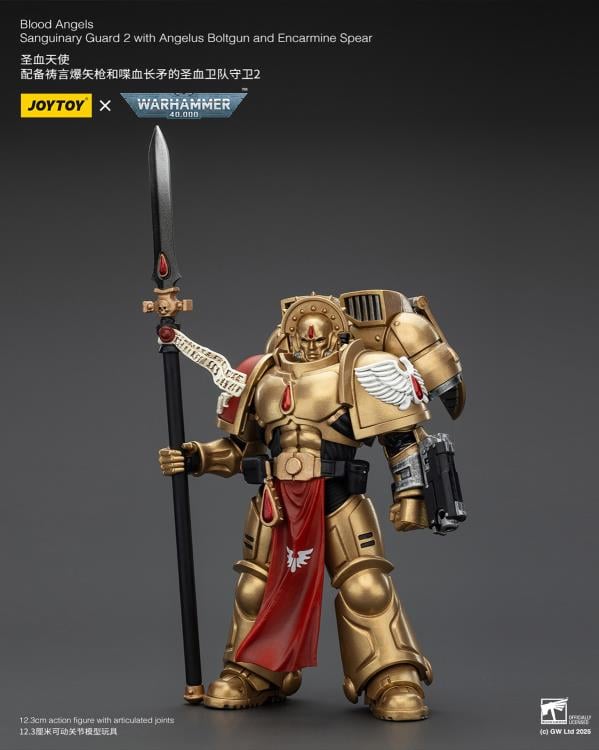 Warhammer 40K Blood Angels Sanguinary Guard 2 with Angelus Boltgun and Encarmine Spear 1/18 Scale Action Figure Gallery Image 4