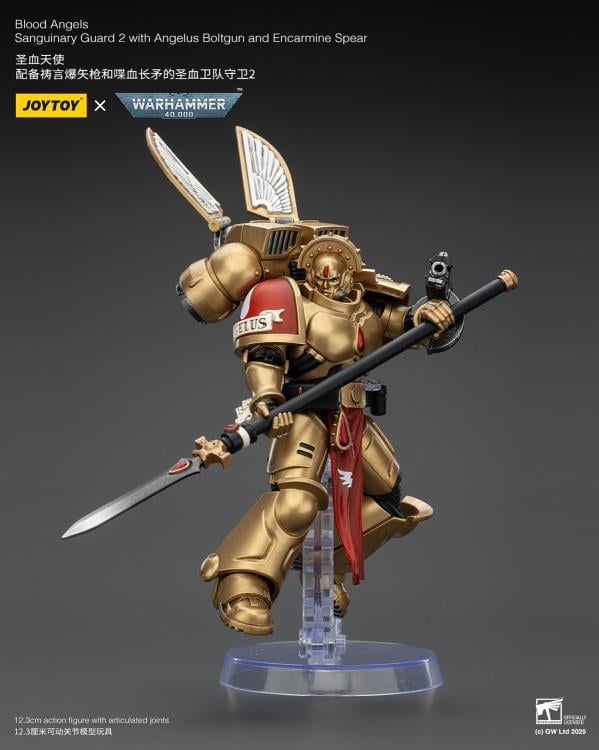 Warhammer 40K Blood Angels Sanguinary Guard 2 with Angelus Boltgun and Encarmine Spear 1/18 Scale Action Figure Gallery Image 7