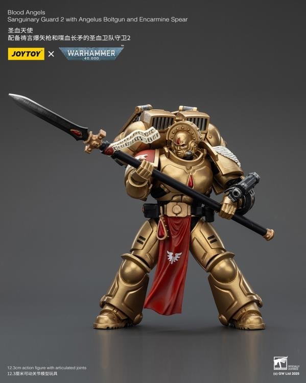 Warhammer 40K Blood Angels Sanguinary Guard 2 with Angelus Boltgun and Encarmine Spear 1/18 Scale Action Figure Gallery Image 6
