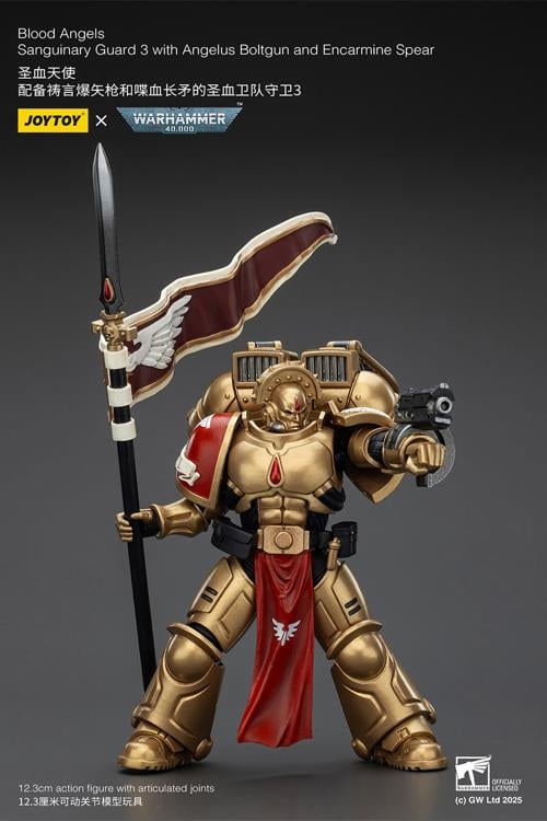 Warhammer 40K Blood Angels Sanguinary Guard 3 with Angelus Boltgun and Encarmine Spear 1/18 Scale Action Figure Gallery Image 8