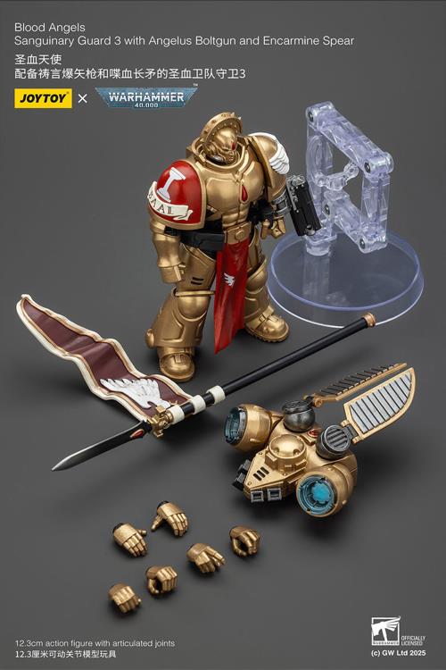 Warhammer 40K Blood Angels Sanguinary Guard 3 with Angelus Boltgun and Encarmine Spear 1/18 Scale Action Figure Gallery Image 11
