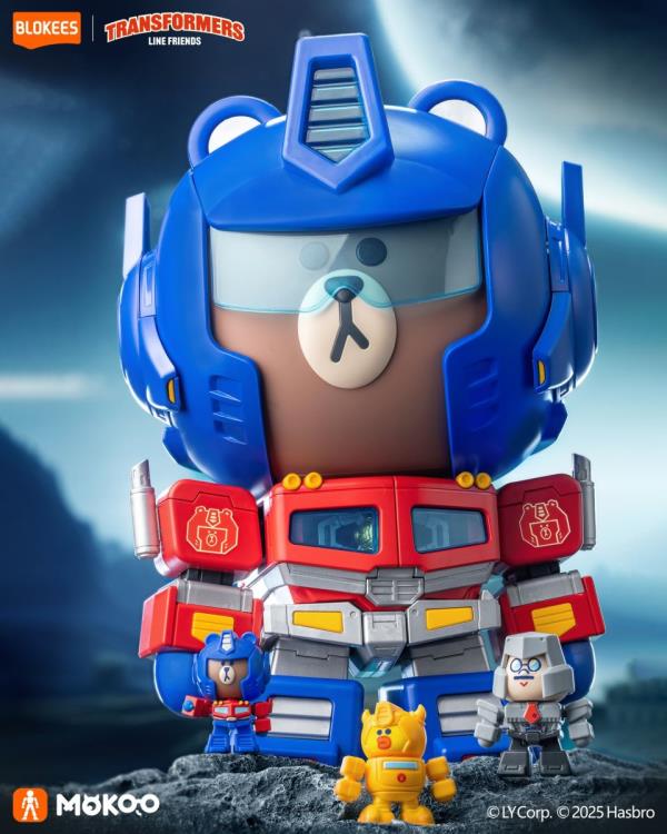 Transformers x Line Friends Mokoo Mega Optimus Prime x Brown Figure Gallery Image 4