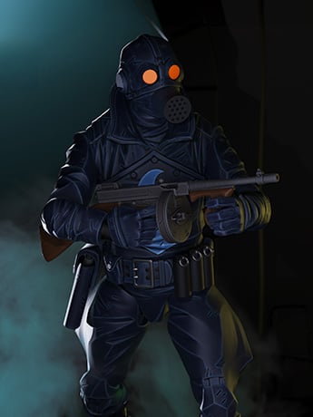 Hellboy Lobster Johnson (The Iron Prometheus) 1/12 Scale Action Figure Gallery Image 2