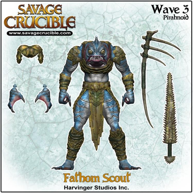Savage Crucible Fathom Scout Pirahnoid Action Figure Gallery Image 8