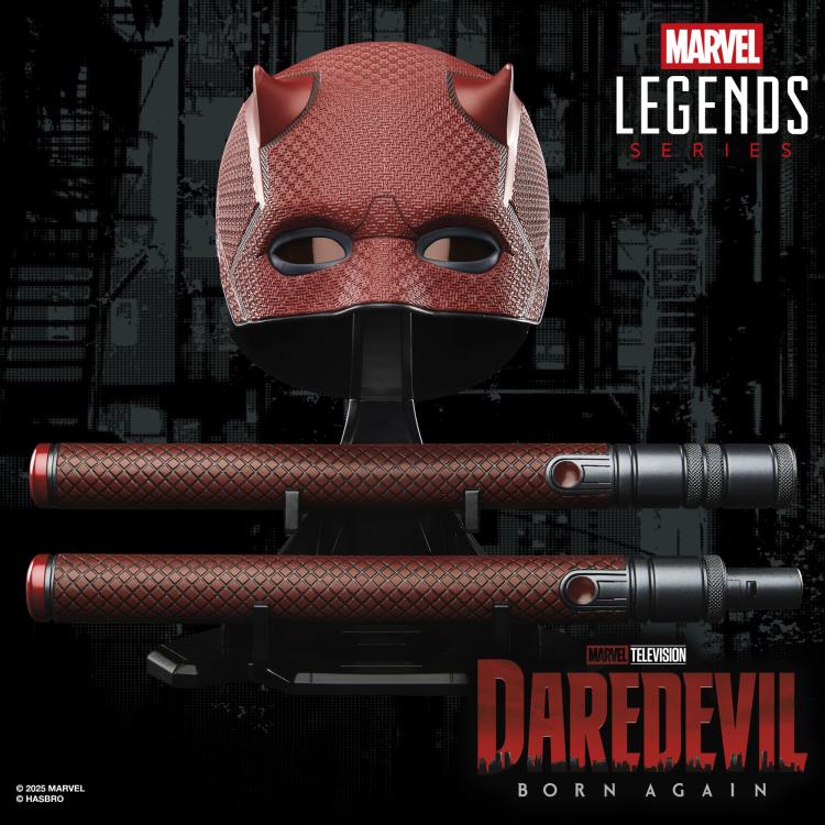 Daredevil: Born Again Marvel Legends Daredevil Premium Roleplay Mask and Billy Clubs Gallery Image 4