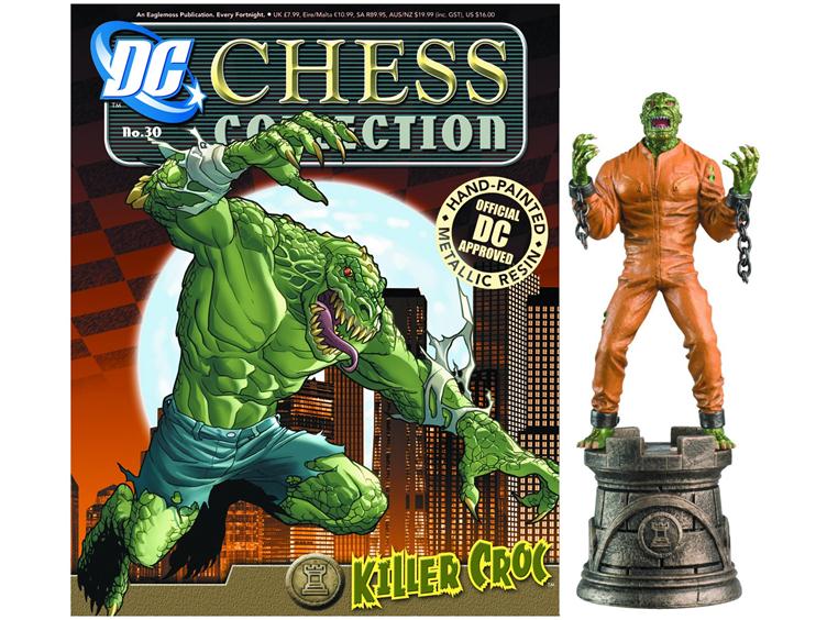 DC Superhero Chess Figure Collection #30 - Killer Croc Black Rook Gallery Image 1