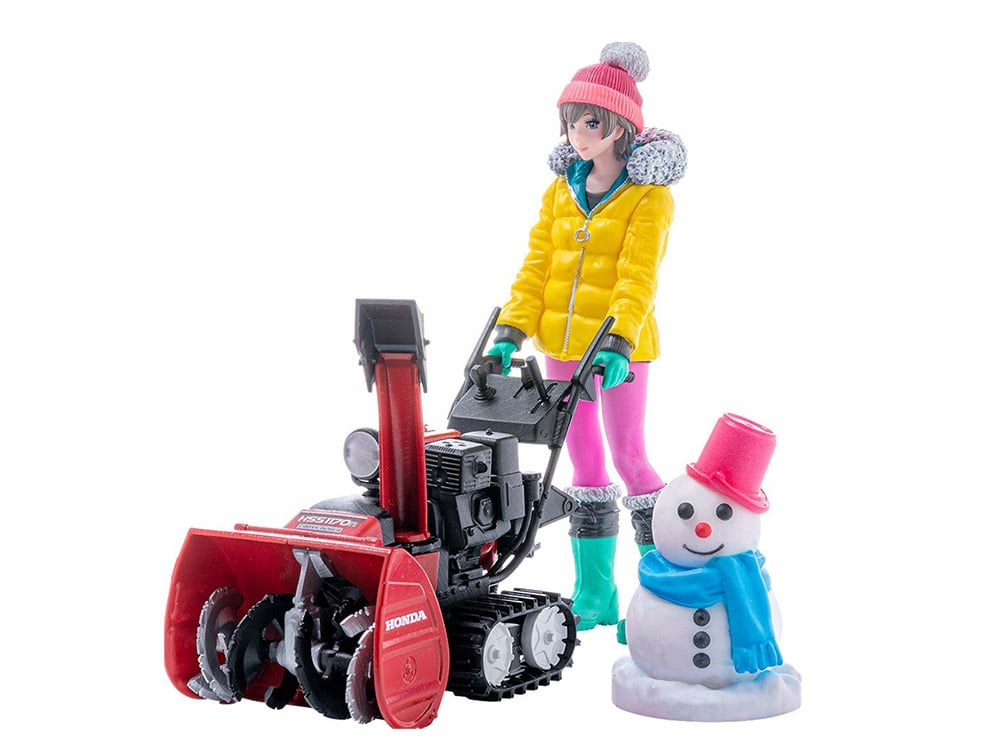 PLAMAX MF-62 minimum factory Minori with Honda Small Snow Plow HSS1170n (JX) 1/20 Scale Model Kit Gallery Image 1