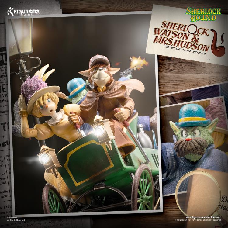 Sherlock Hound Elite Diorama Sherlock, Watson & Mrs. Hudson Limited Edition Statue Gallery Image 3