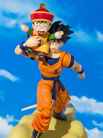 Dragon Ball Z S.H.Figuarts Son Goku & Son Gohan (Childhood) with Nimbus Cloud Exclusive Action Figure Set Gallery Image 2