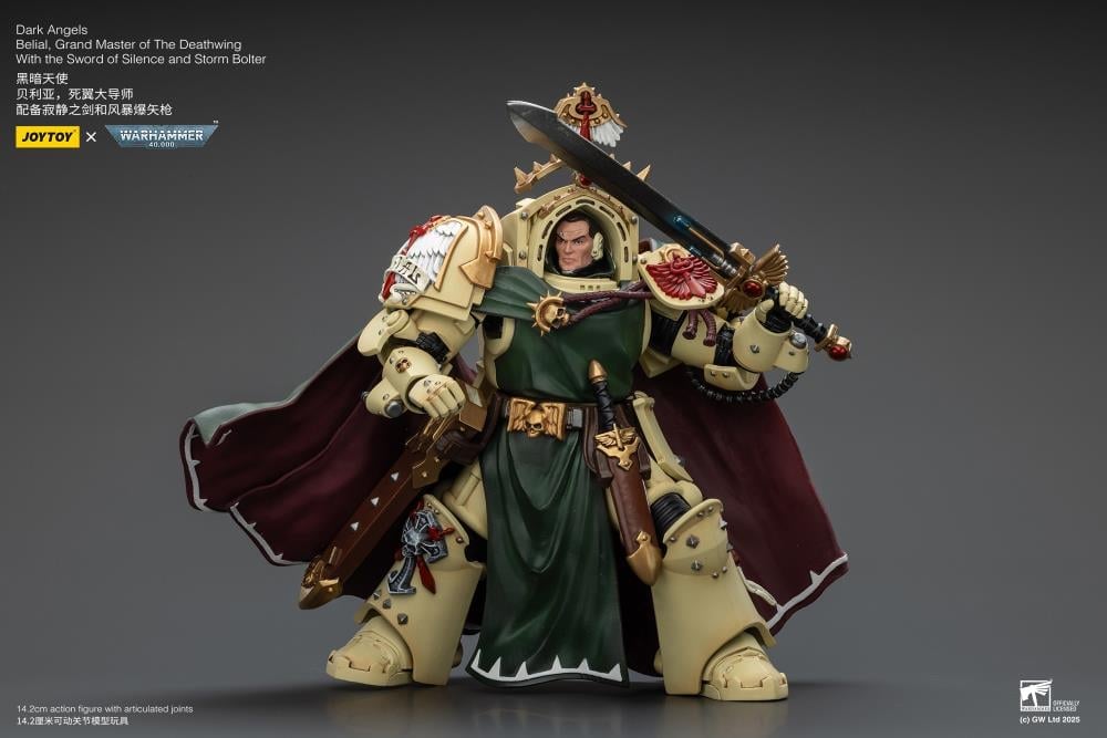 Warhammer 40,000 Dark Angels Belial, Grand Master of the Deathwing with the Sword of Silence and Storm Bolter 1/18 Scale Action Figure Gallery Image 11