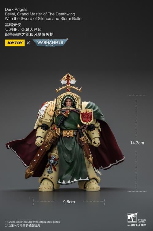 Warhammer 40,000 Dark Angels Belial, Grand Master of the Deathwing with the Sword of Silence and Storm Bolter 1/18 Scale Action Figure Gallery Image 13