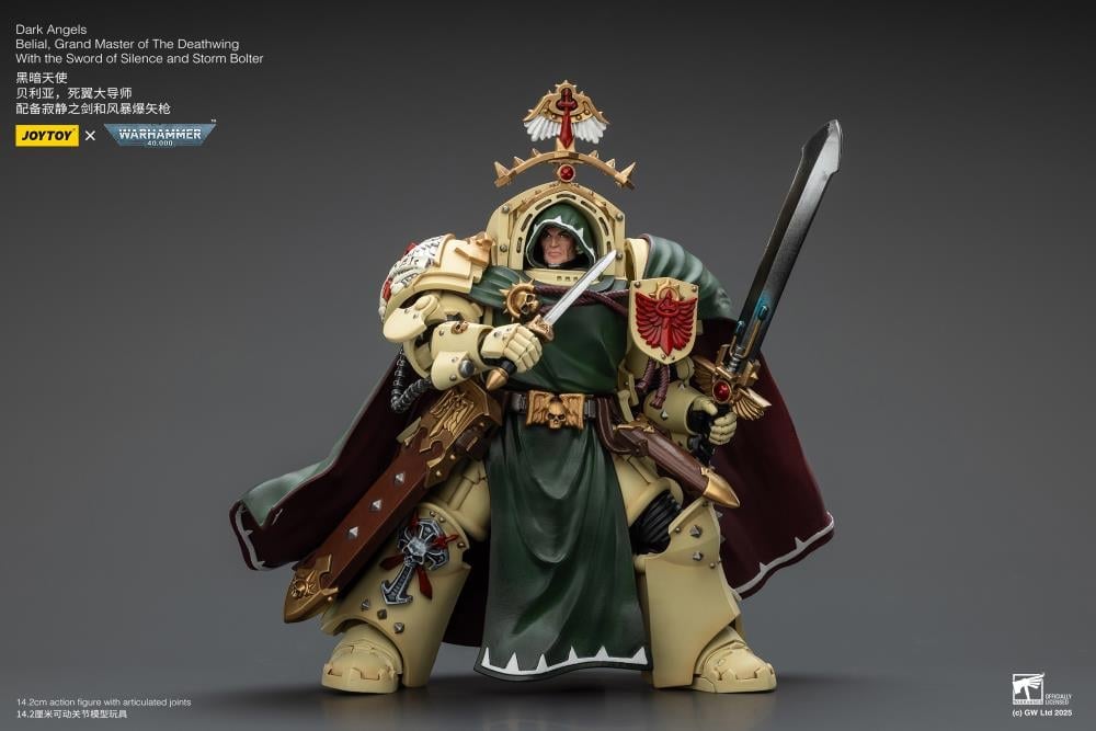 Warhammer 40,000 Dark Angels Belial, Grand Master of the Deathwing with the Sword of Silence and Storm Bolter 1/18 Scale Action Figure Gallery Image 10