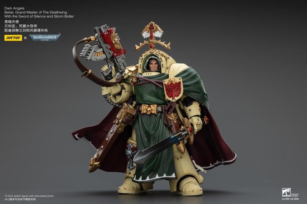 Warhammer 40,000 Dark Angels Belial, Grand Master of the Deathwing with the Sword of Silence and Storm Bolter 1/18 Scale Action Figure Gallery Image 7