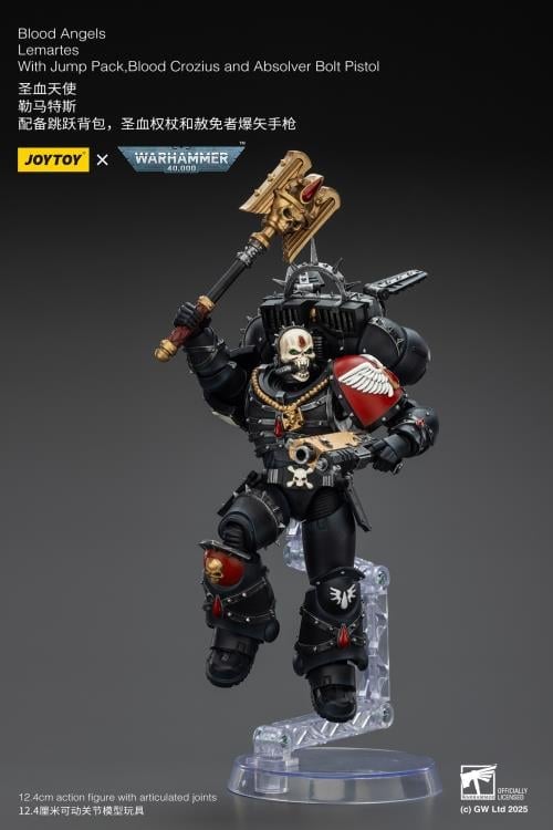 Warhammer 40,000 Blood Angels Lemartes with Jump Pack, Blood Crozius and Absolver Bolt Pistol 1/18 Scale Action Figure Gallery Image 11