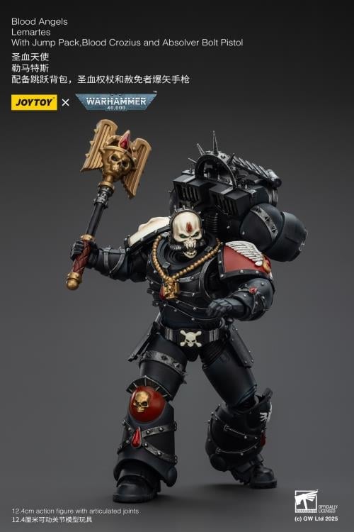 Warhammer 40,000 Blood Angels Lemartes with Jump Pack, Blood Crozius and Absolver Bolt Pistol 1/18 Scale Action Figure Gallery Image 9