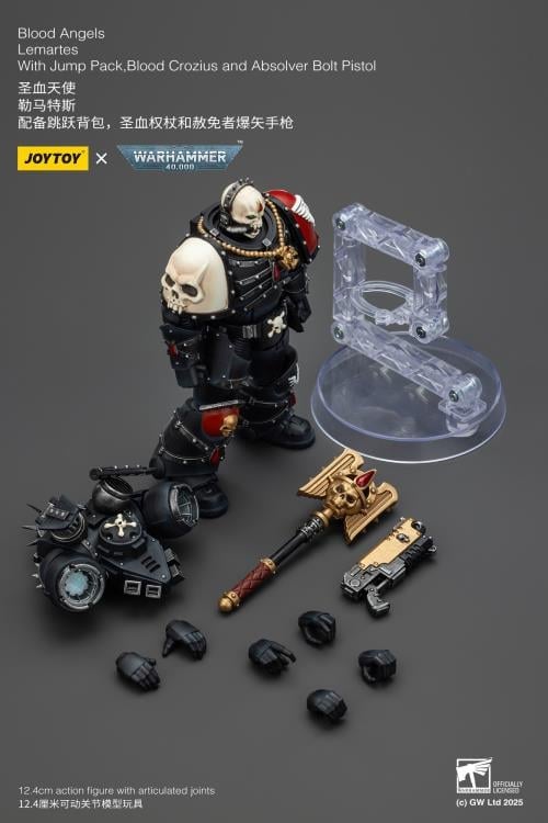 Warhammer 40,000 Blood Angels Lemartes with Jump Pack, Blood Crozius and Absolver Bolt Pistol 1/18 Scale Action Figure Gallery Image 13