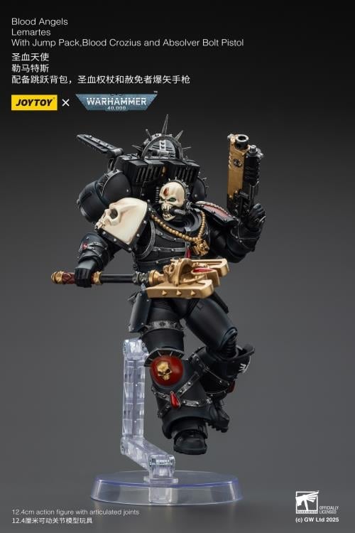 Warhammer 40,000 Blood Angels Lemartes with Jump Pack, Blood Crozius and Absolver Bolt Pistol 1/18 Scale Action Figure Gallery Image 10