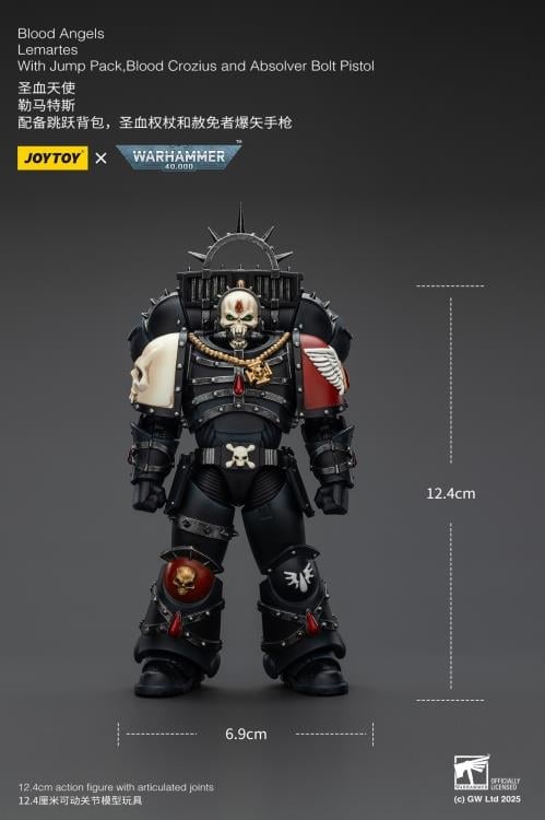 Warhammer 40,000 Blood Angels Lemartes with Jump Pack, Blood Crozius and Absolver Bolt Pistol 1/18 Scale Action Figure Gallery Image 14
