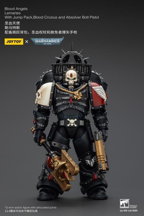 Warhammer 40,000 Blood Angels Lemartes with Jump Pack, Blood Crozius and Absolver Bolt Pistol 1/18 Scale Action Figure Gallery Image 5