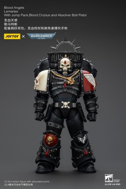Warhammer 40,000 Blood Angels Lemartes with Jump Pack, Blood Crozius and Absolver Bolt Pistol 1/18 Scale Action Figure Gallery Image 4