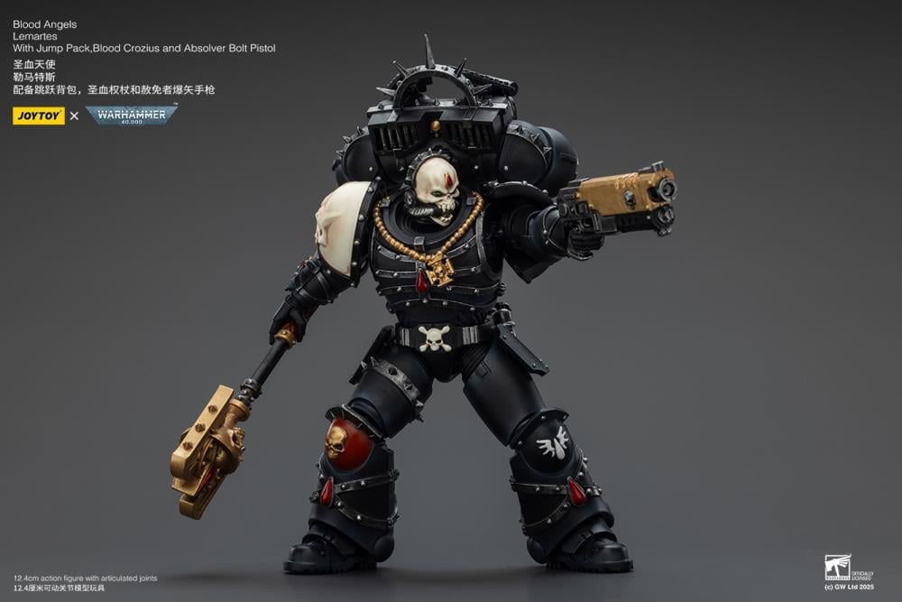 Warhammer 40,000 Blood Angels Lemartes with Jump Pack, Blood Crozius and Absolver Bolt Pistol 1/18 Scale Action Figure Gallery Image 8