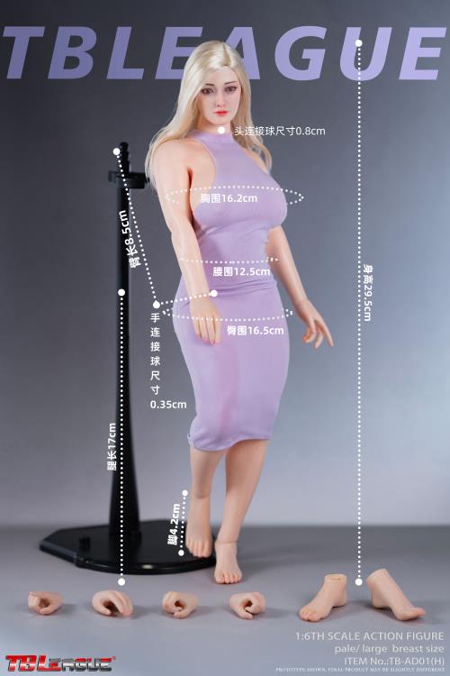 Female Body (Pale Large Bust) 1/6 Scale Figure (TB-AD01 With Head Sculpt) Gallery Image 12