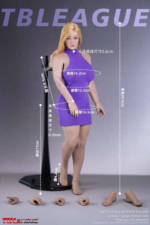 Female Body (Suntan Large Bust) 1/6 Scale Figure (TB-AD02 With Head Sculpt) Gallery Image 15