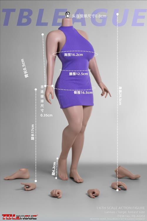 Female Body (Suntan Large Bust) 1/6 Scale Figure (TB-AD02 Without Head Sculpt) Gallery Image 4