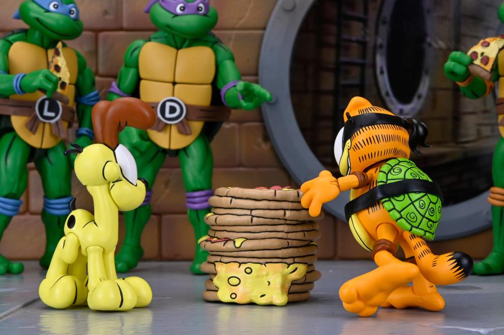 【NECA】新品 正規品 TMNT タートルズ ガーフェロ＆オーディ フィギュア Teenage Mutant Ninja Turtles x Garfield Ultimate Garfello & Odie