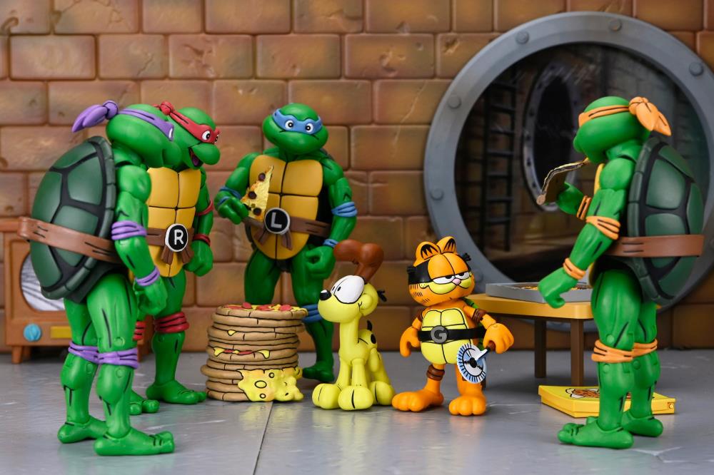 【NECA】新品 正規品 TMNT タートルズ ガーフェロ＆オーディ フィギュア Teenage Mutant Ninja Turtles x Garfield Ultimate Garfello & Odie