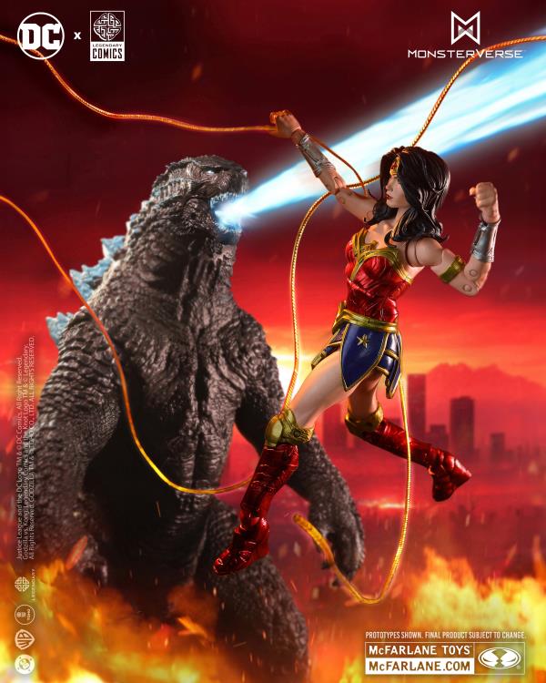 Justice League vs. Godzilla vs. Kong DC Multiverse Wonder Woman vs. Godzilla Figure Two-Pack Gallery Image 3