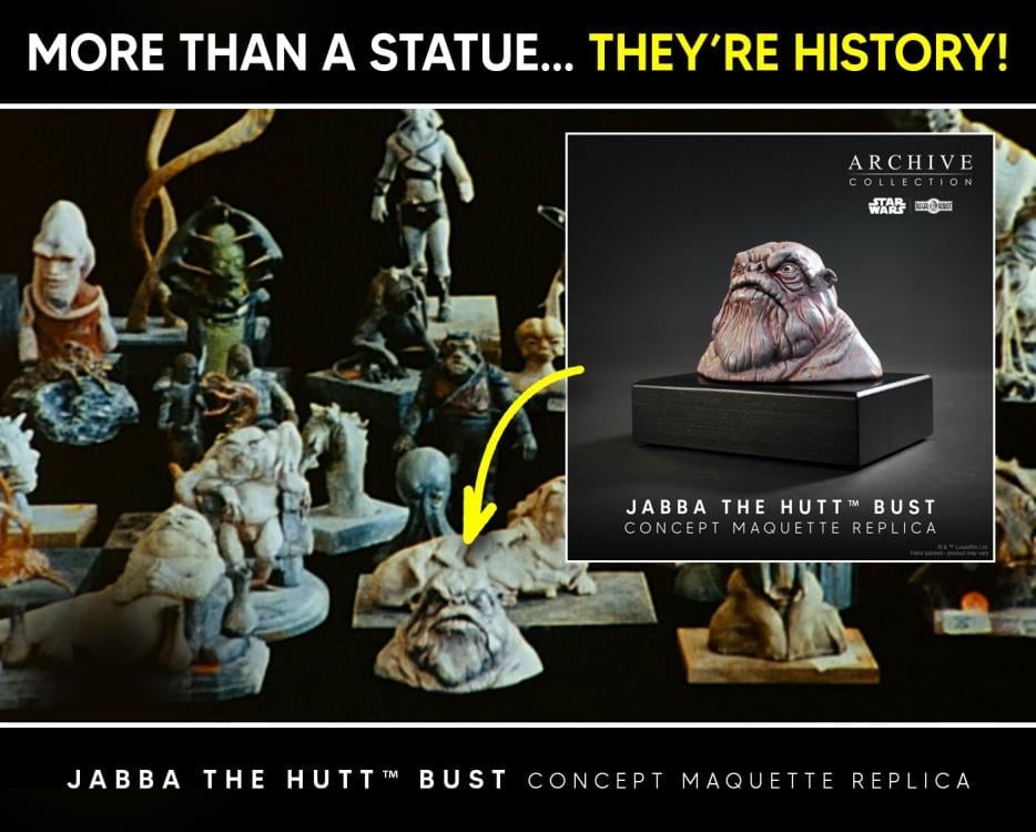 Star Wars: Return of the Jedi Archive Collection Jabba the Hutt Bust (Legacy Edition) Limited Edition Concept Maquette Replica Gallery Image 13
