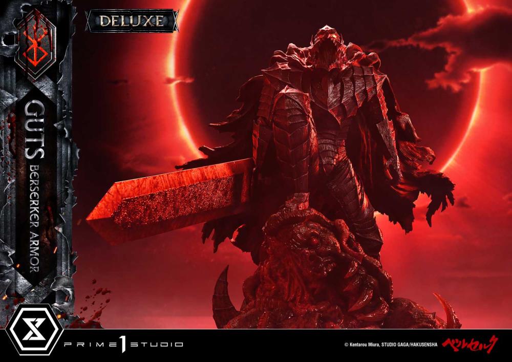 Berserk Ultimate Premium Masterline Guts Berserker Armor (Grunbeld vs Guts Deluxe Ver.) 1/4 Scale Statue Gallery Image 16