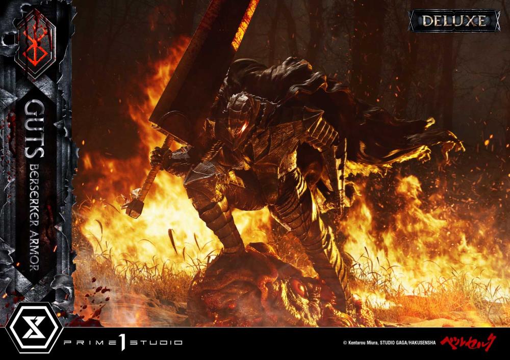 Berserk Ultimate Premium Masterline Guts Berserker Armor (Grunbeld vs Guts Deluxe Ver.) 1/4 Scale Statue Gallery Image 8
