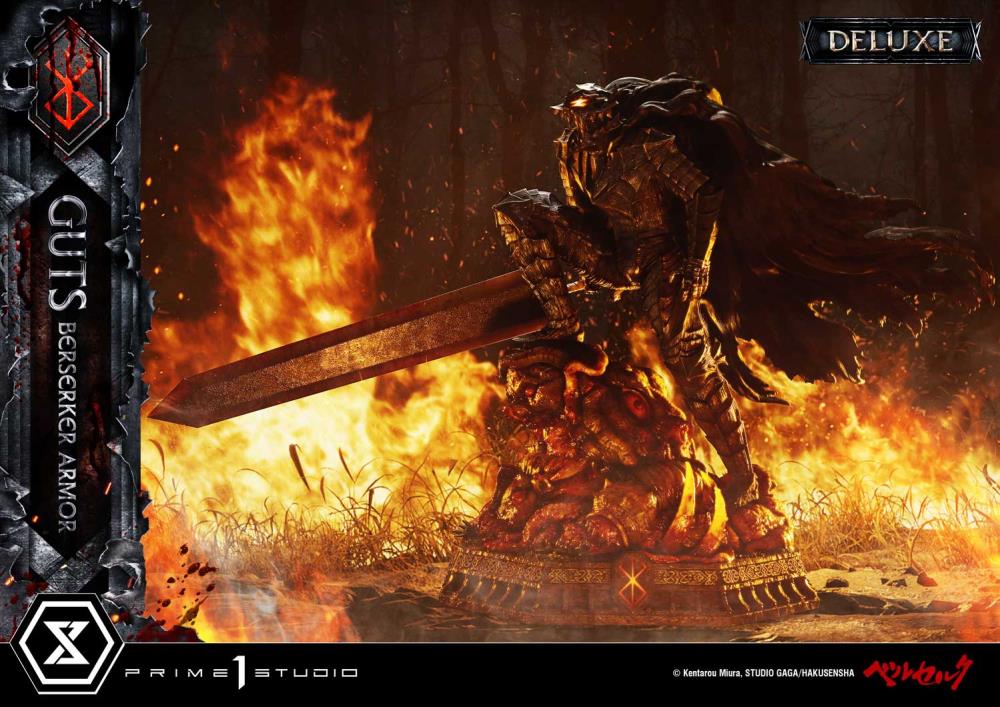 Berserk Ultimate Premium Masterline Guts Berserker Armor (Grunbeld vs Guts Deluxe Ver.) 1/4 Scale Statue Gallery Image 9
