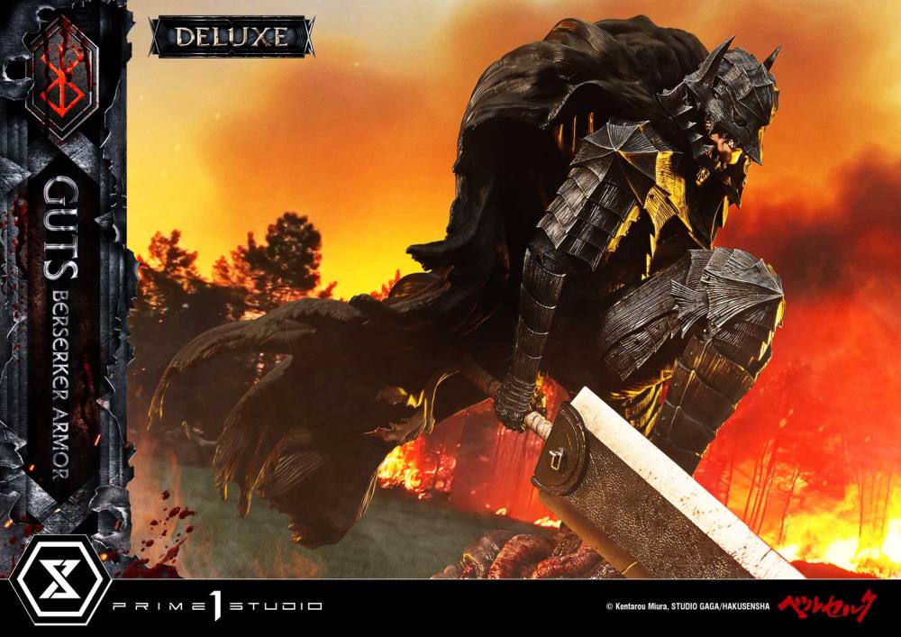 Berserk Ultimate Premium Masterline Guts Berserker Armor (Grunbeld vs Guts Deluxe Ver.) 1/4 Scale Statue Gallery Image 14