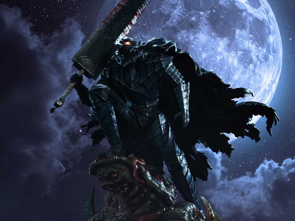 Berserk Ultimate Premium Masterline Guts Berserker Armor (Grunbeld vs Guts Deluxe Ver.) 1/4 Scale Statue Gallery Image 1