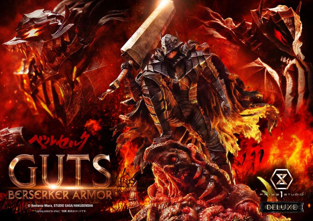 Berserk Ultimate Premium Masterline Guts Berserker Armor (Grunbeld vs Guts Deluxe Ver.) 1/4 Scale Statue Gallery Image 3