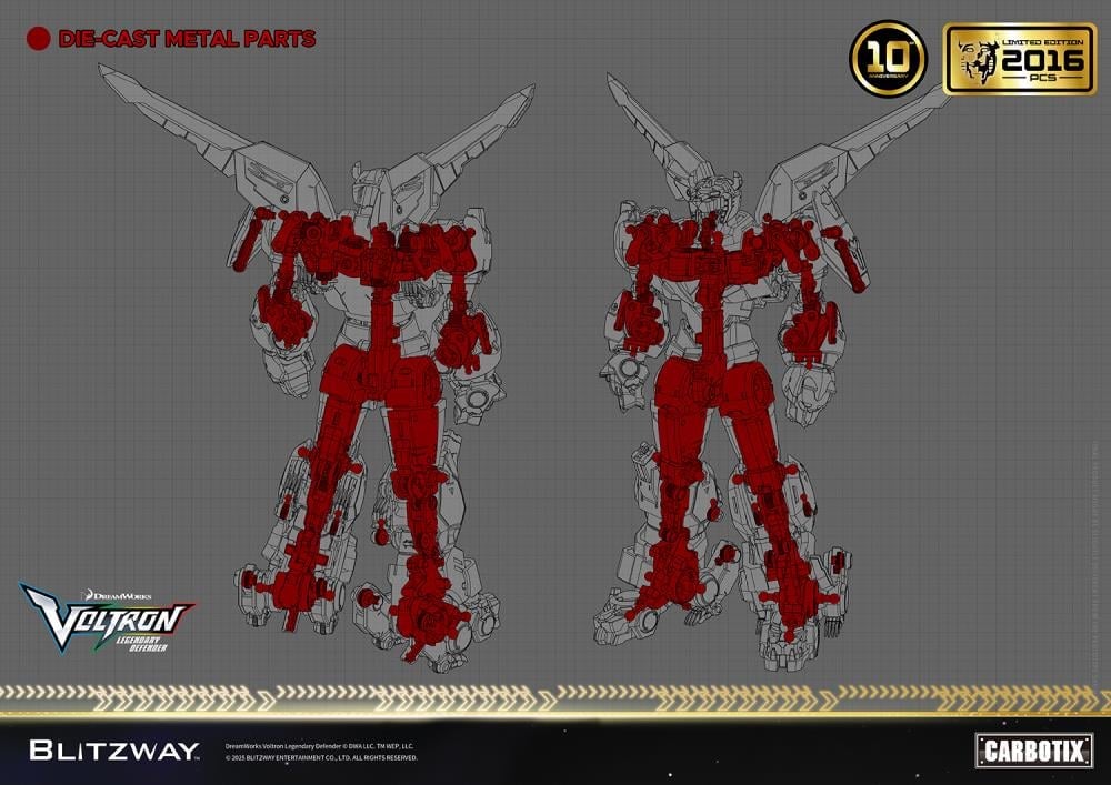 Voltron: Legendary Defender Carbotix 10th Anniversary Voltron (Special Limited Edition Ver.) Action Figure Gallery Image 32