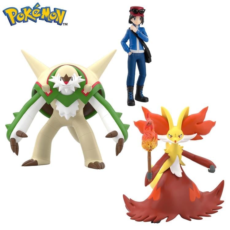 Pokemon Scale World Kalos Region Calem, Chesnaught and Delphox Three-Pack Gallery Image 12