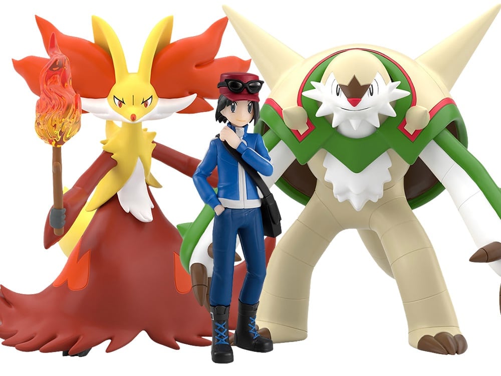 Pokemon Scale World Kalos Region Calem, Chesnaught and Delphox Three-Pack Gallery Image 1