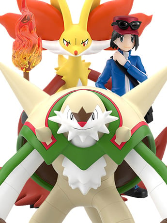 Pokemon Scale World Kalos Region Calem, Chesnaught and Delphox Three-Pack Gallery Image 2