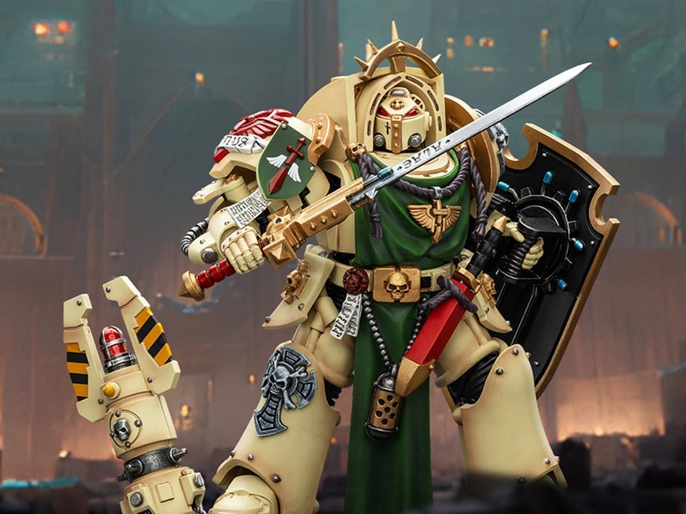 Warhammer 40,000 Dark Angels Deathwing Knight 1 with Power Sword, Storm Shield, and Teleport Homer 1/18 Scale Action Figure Gallery Image 1