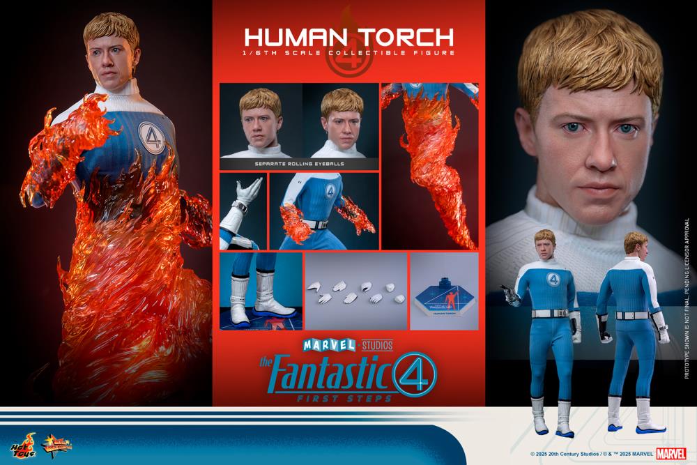 The Fantastic Four: First Steps MMS Johnny Storm "Human Torch" 1/6th Scale Collectible Figure Gallery Image 19