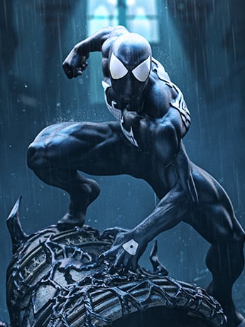 Marvel Comics Battle Diorama Series Spider-Man (Black Suit) 1/10 Art Scale Statue Gallery Image 2