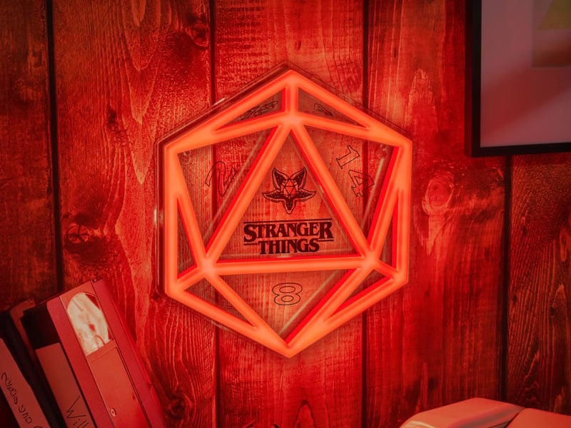 Stranger Things Season 5 Wall Mountable D20 Dice LED Neon Light Gallery Image 1